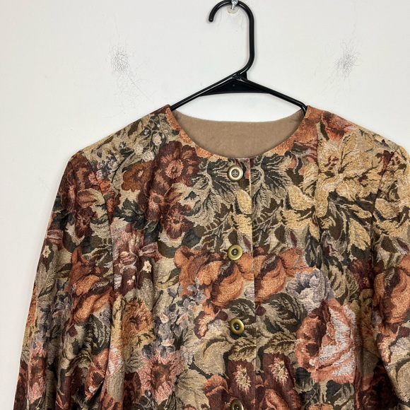 Vintage Floral Print Blazer Jacket Sz M - Picture 2 of 13